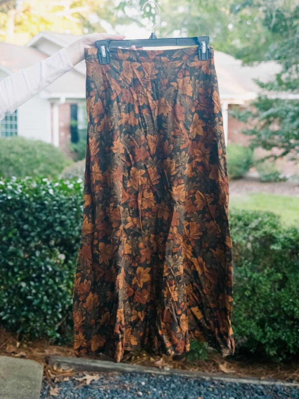 Vintage Coldwater Creek Floral Fall Midi Skirt Size M